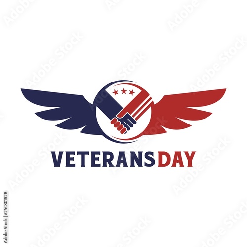 Veterans Day USA Logo Design template