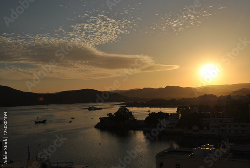 Sunset in Udaipur in India