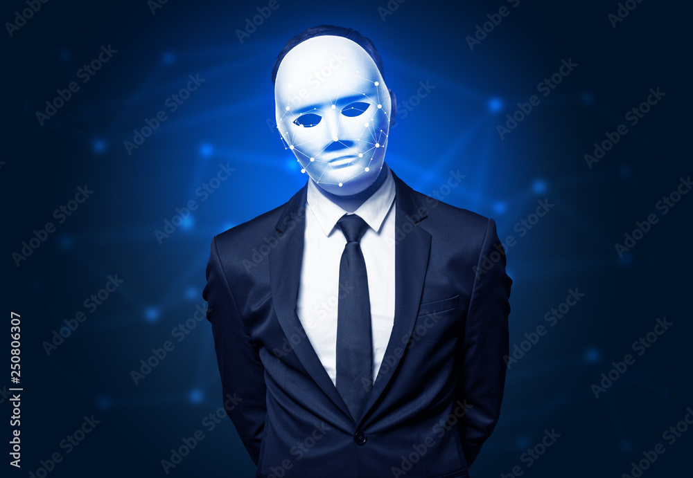 Face recognition with mesh. Cyber security concept. Face recognition with mesh. Cyber security concept.