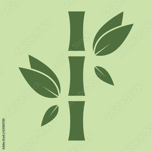 Bamboo. Green tree symbol design. Bamboo icon in flat style. Vector illustration. - Vector