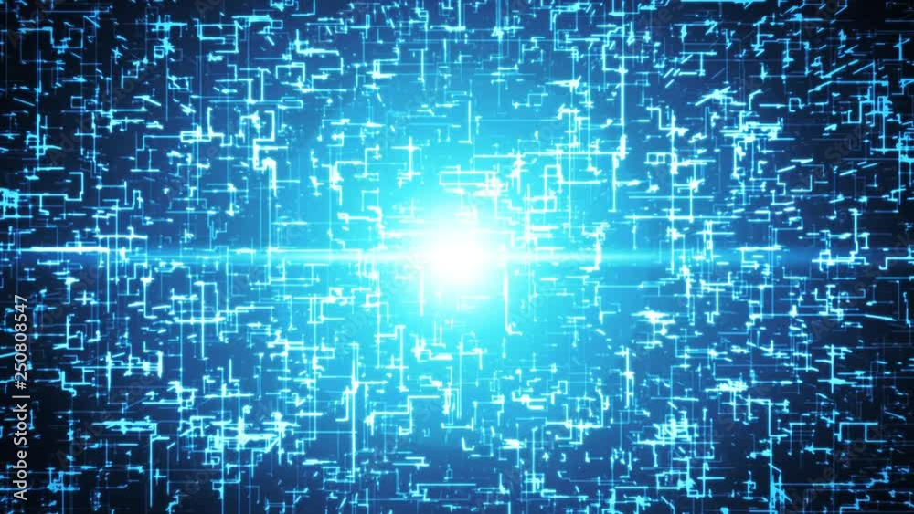 Abstract Technology Background/ Animation of an abstract background with lines and cornerss, data graphics moving, fading and zooming