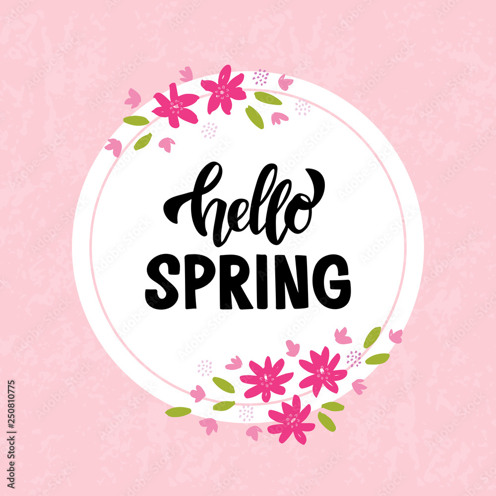 Hello spring lettering