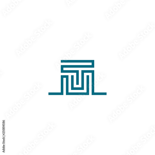 T and u vector logo design