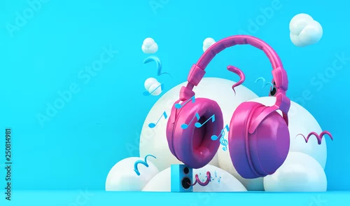 Obraz słuchawki ilustracji