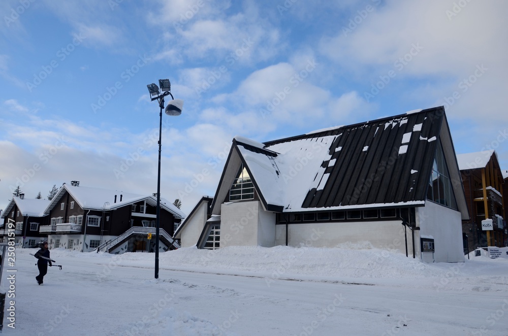 Finlande : Centre de la ville de Levi (Laponie)