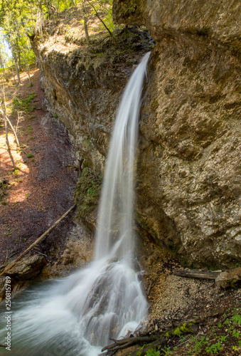 third waterfall in Canyon Hell in Borovnica close up