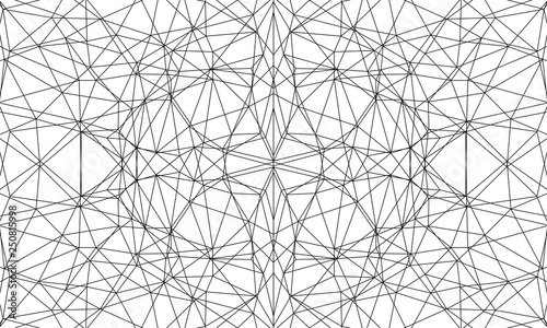 Symmetric background of geometric facets. Modern black and white vector pattern. Technology design.