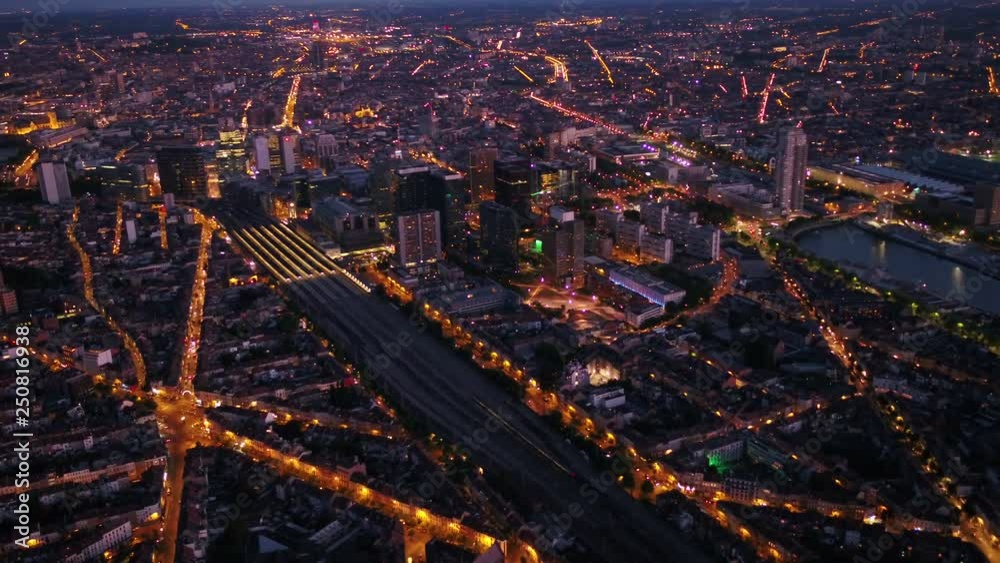 Aerial Belgium Brussels June 2018 Night 30mm 4K Inspire 2 Prores  Aerial video of Brussels Belgium downtown at night