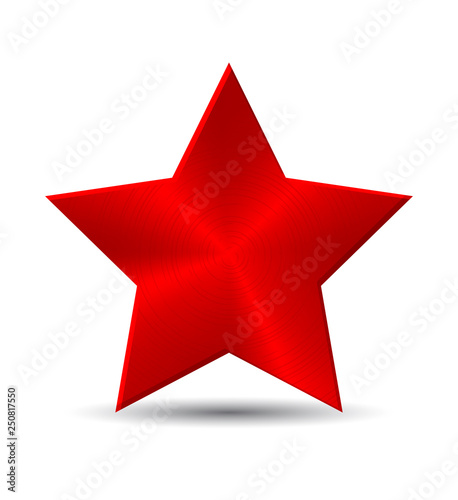 Red metal Star Icon.