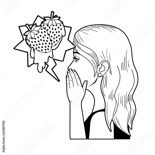 woman telling a secret with speech bubble