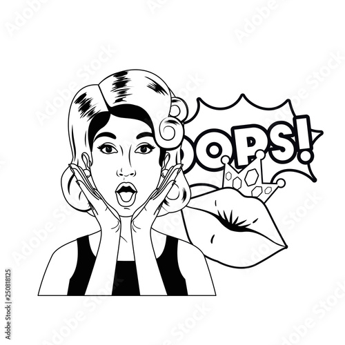 woman telling a secret with speech bubble