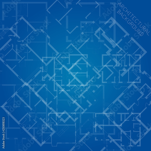 Architectural modern background. Detailed floor plans. Vector blueprint.