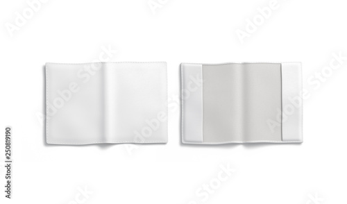 Obraz na plátně Blank white passport cover mockup, front and back, isolated, 3d rendering