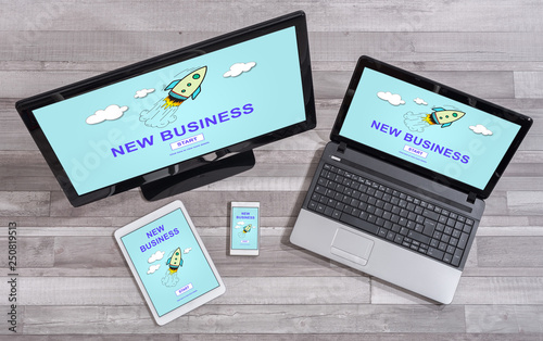 New business concept on different devices