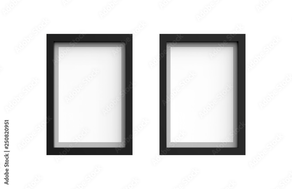 Blank photo frame on isolated white background, 3d illustration Blank photo frame on isolated white background, 3d illustration