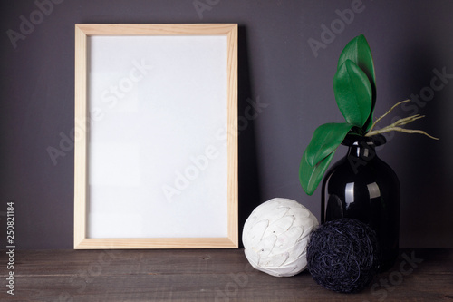 White blank canvas. Mockup poster in black interior.