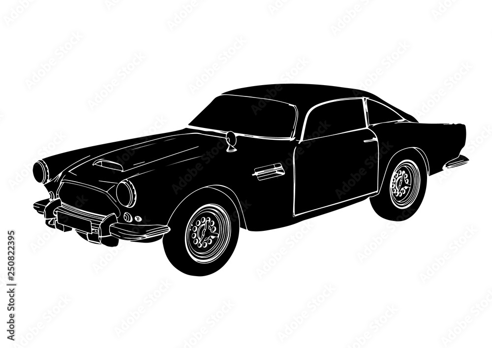 Fototapeta premium retro car silhouette vector