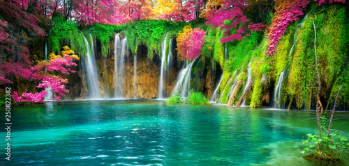 Tela Waterfall landscape of Plitvice Lakes Croatia.