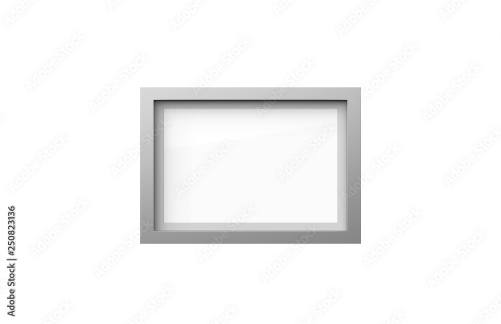 Blank photo frame on isolated white background, 3d illustration