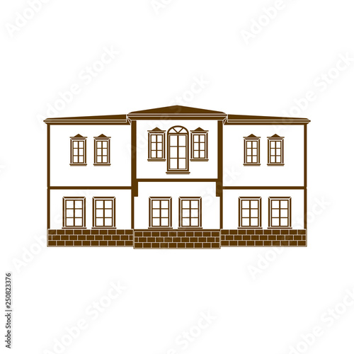 Historic Ottoman Period Houses Vector Illustration