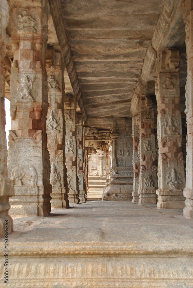 Temples and ruins in Hampi in India