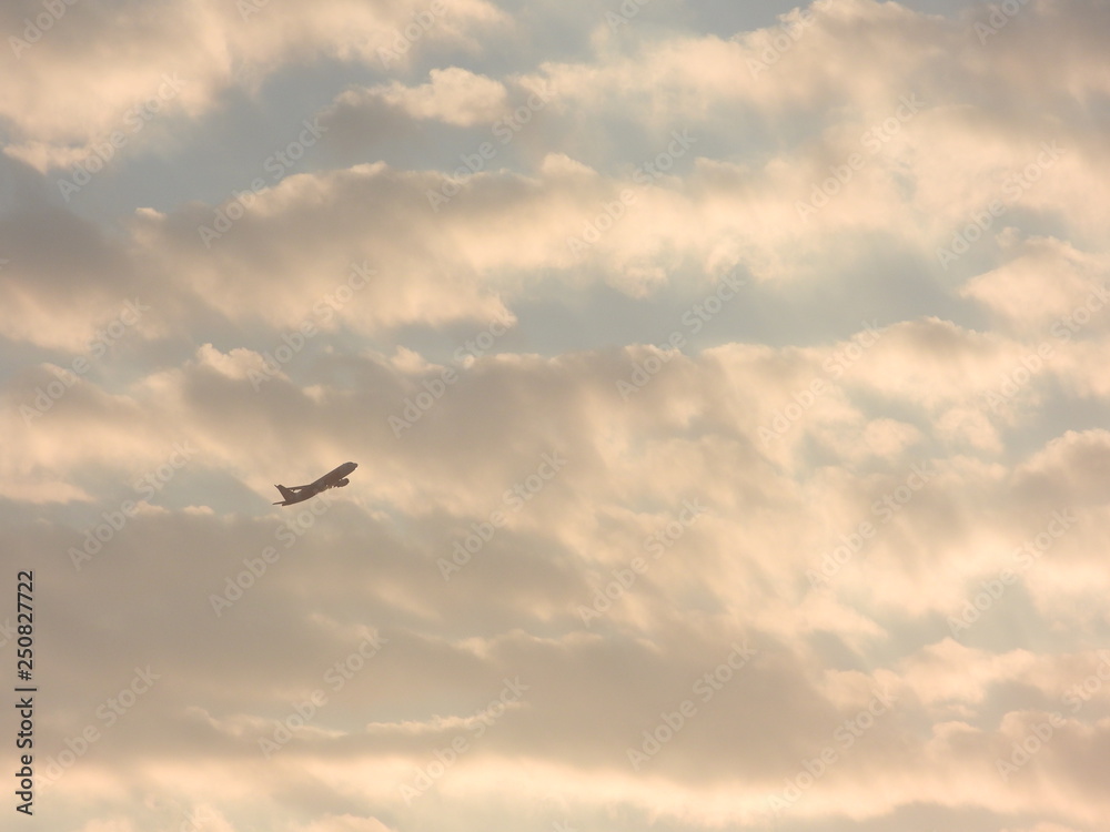 Background of sky and plane.