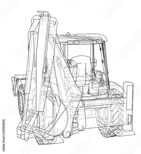 Sketch of Loading Shovel with Back Actor