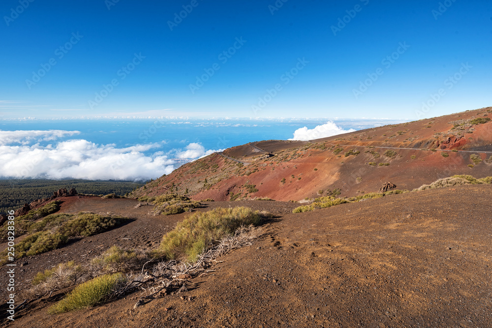 Beautiful rocky volcanic landscape in Teide national park in Tenerife, Canary islands .