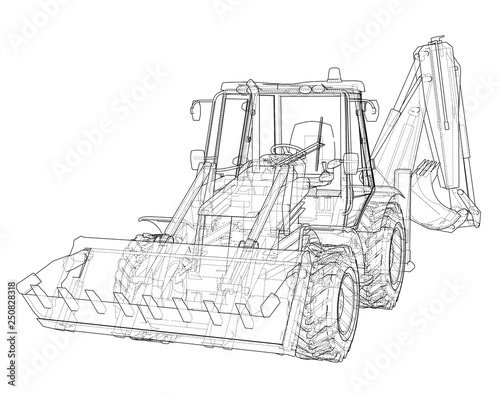 Sketch of Loading Shovel with Back Actor
