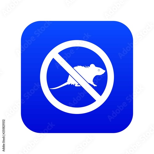 No rats sign icon digital blue for any design isolated on white vector illustration