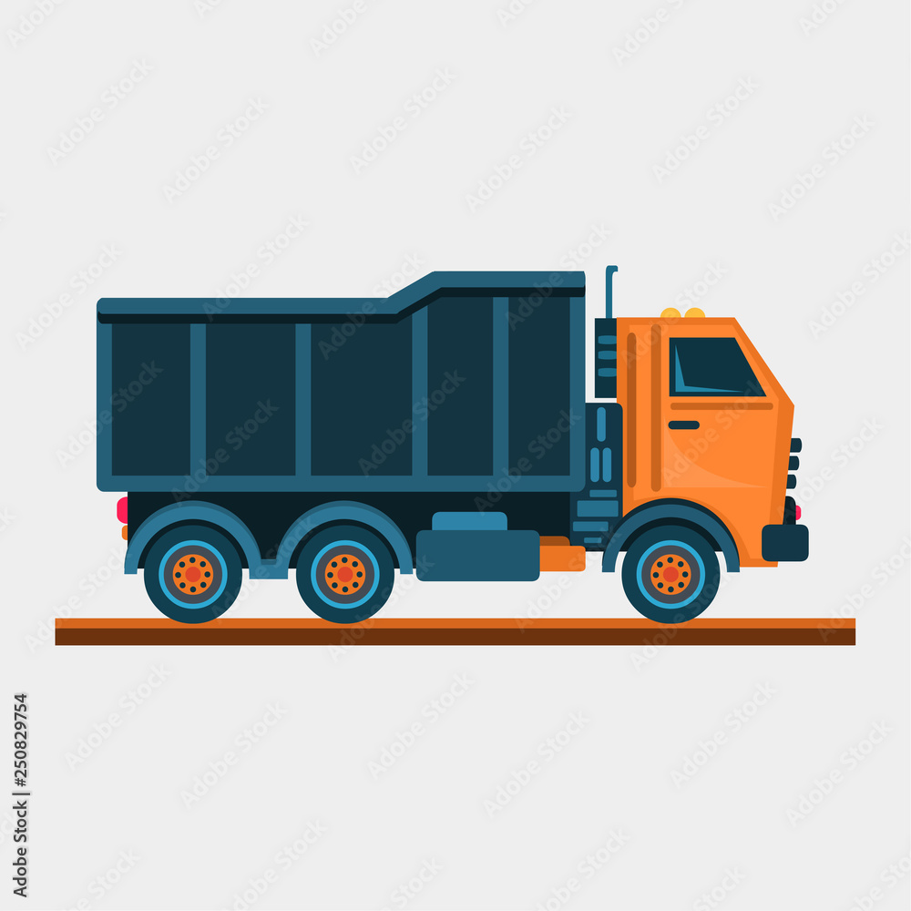 orange truck vehicle side view vector illustration orange truck vehicle side view vector illustration