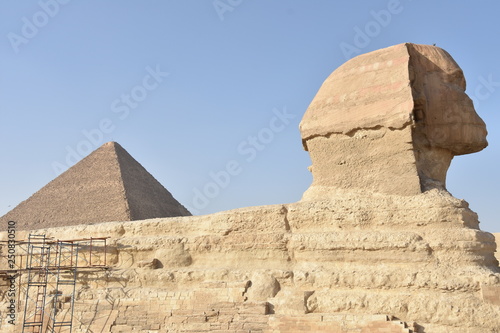 Length of Great Sphinx with Great Pyramid at Giza