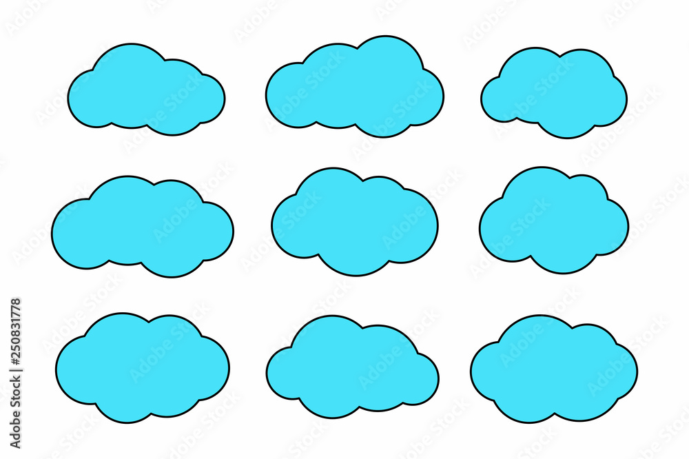 Set of cloud. isolated on white background Set of cloud. isolated on white background