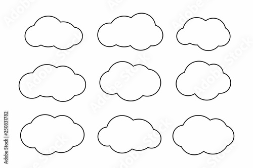 Set of cloud. isolated on white background