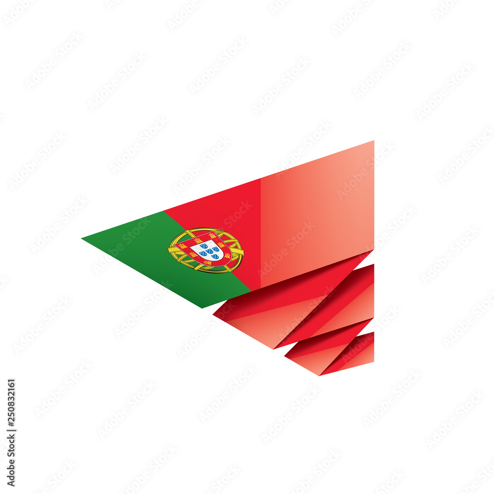 Fototapeta premium Portugal flag, vector illustration on a white background
