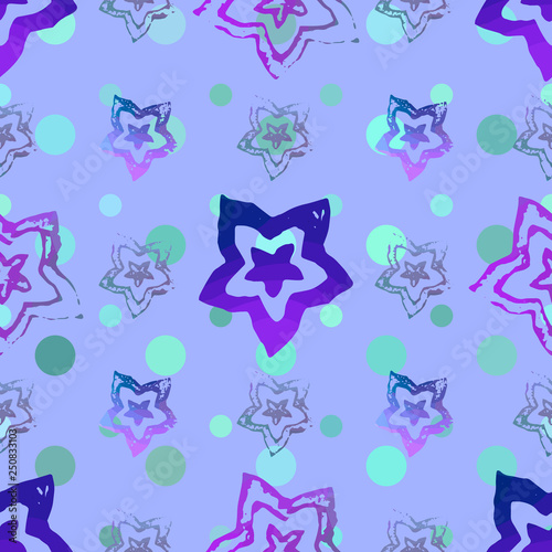Seamless pattern with textured flowers