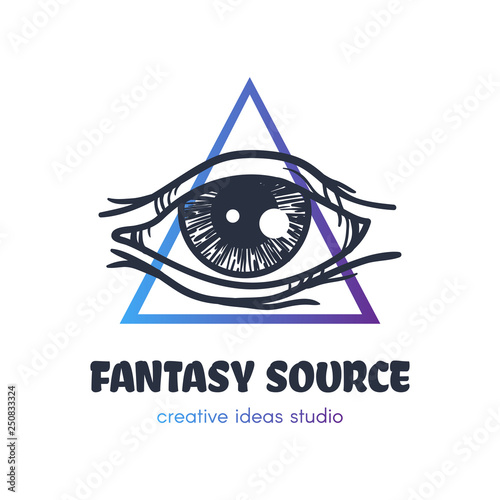 Stylized eye of providence vector logo design