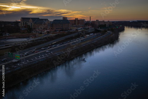 Aerial of New Brunswick Sunset