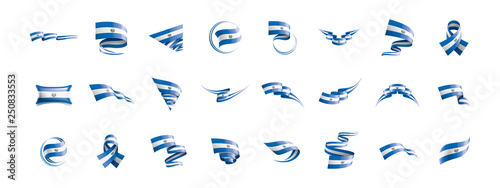 Salvador flag, vector illustration on a white background