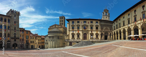 Arezzo, Tuscany, Italy. Piazza Grande. Panorama. photo