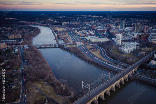 Aerial of New Brunswick Sunset