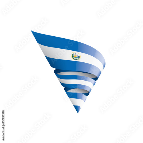 Salvador flag, vector illustration on a white background