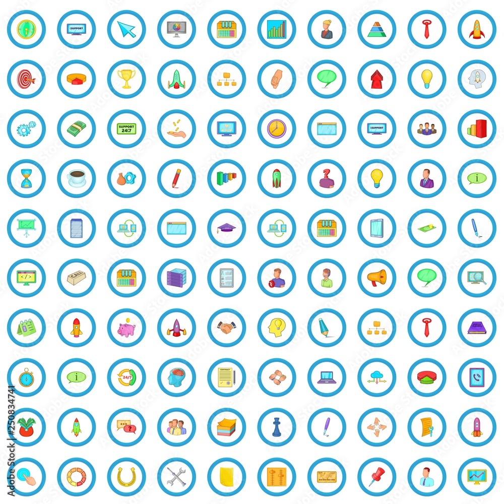 100 business investment icons set in cartoon style for any design vector illustration 100 business investment icons set in cartoon style for any design vector illustration