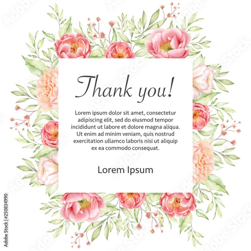 thank you wedding invitaion cards floral watercolor