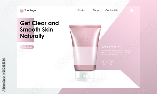 COSMETIC PACKAGING WITH LANDING PAGE ILLUSTRATION