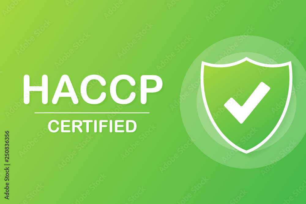 Vector web site design template. HACCP Certified icon on green background. Vector illustration. Vector web site design template. HACCP Certified icon on green background. Vector illustration.