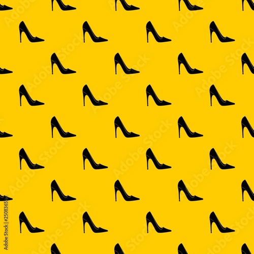 High heel shoe pattern seamless vector repeat geometric yellow for any design
