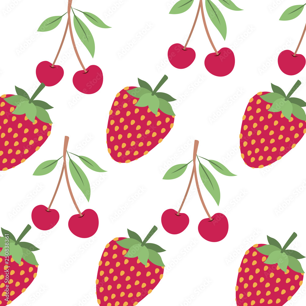 pattern cherry and strawberry icon pattern cherry and strawberry icon