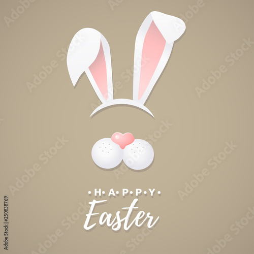 Wallpaper Mural Cute easter wishing card, poster. Vector art. Rabbit, bunny. Torontodigital.ca