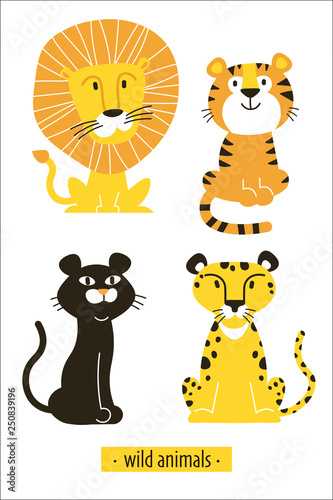 Photography Vector illustration with a wild cats